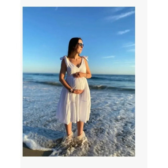 Peter Som Collective Tiered Dress in White Womens Cotton A-line - Picture 8 of 13